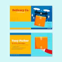 Free vector flat design transport business card