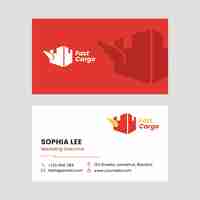 Free vector flat design transport delivery business card