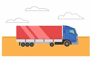 Free vector flat design transport truck