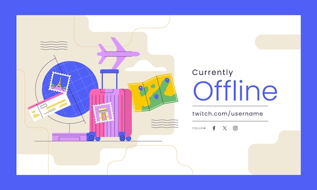 Flat design travel adventure twitch background