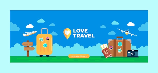 Free vector flat design travel agency facebook cover