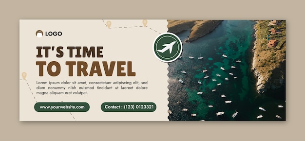 Free vector flat design travel agency facebook cover