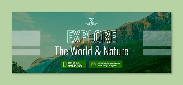 Flat design travel agency facebook cover