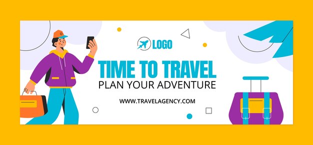 Flat design travel agency facebook cover