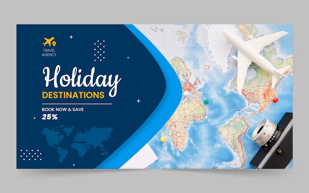 Free vector flat design travel agency facebook post