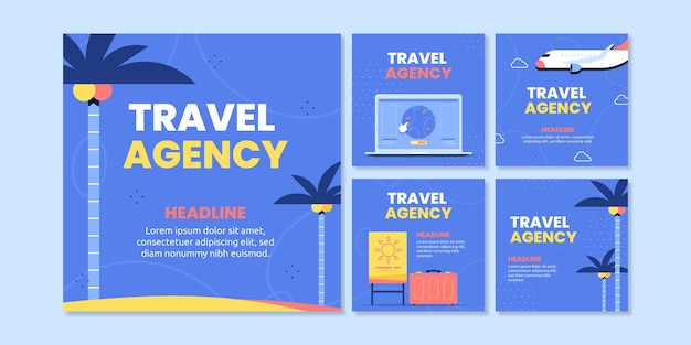 flat design travel agency instagram post