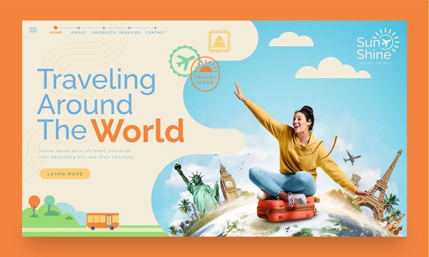 flat design travel agency template