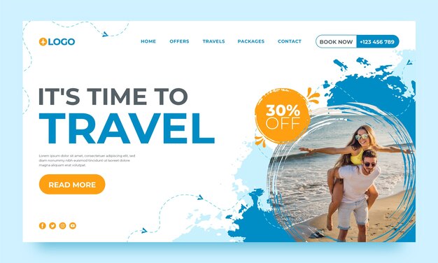 Flat design travel agency template