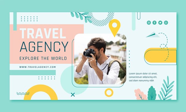 Flat design travel agency template