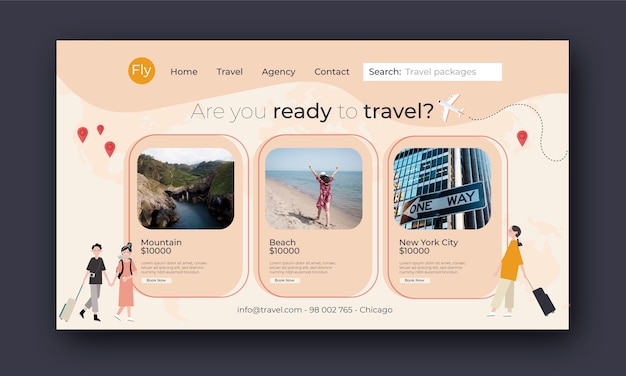 Flat design travel agency template