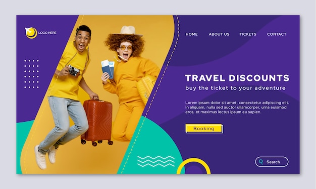 Free vector flat design travel agency template