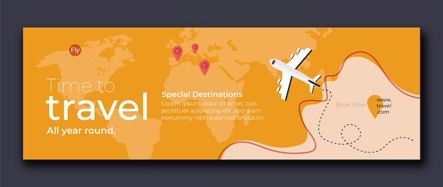 Flat design travel agency twitter header