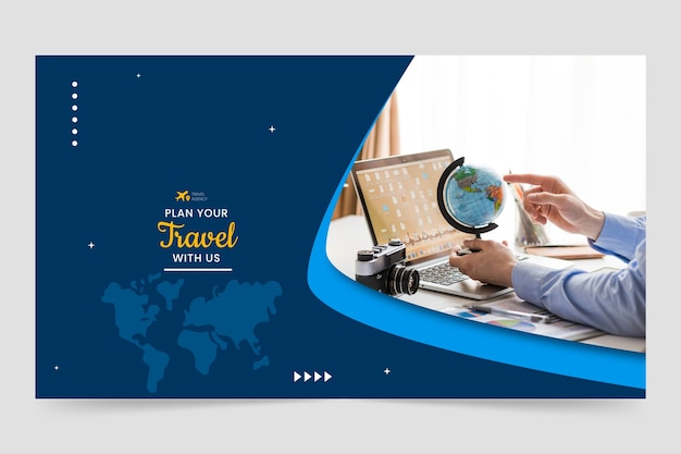 Flat design travel agency youtube channel art