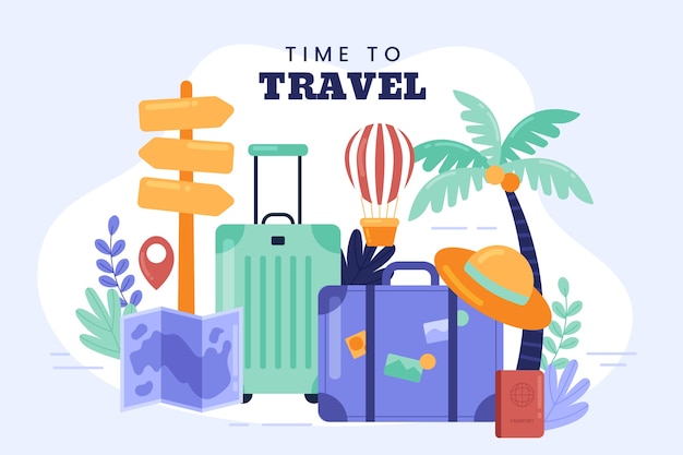 Flat design travel background