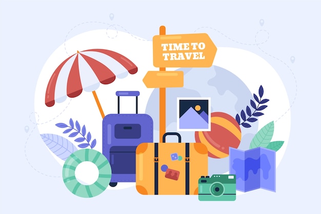 Free vector flat design travel background