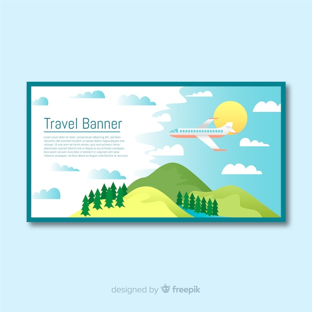 Free vector flat design travel banner template