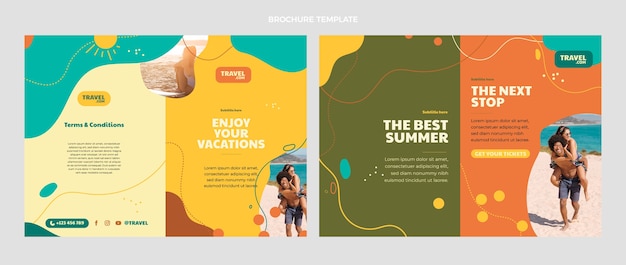 Free vector flat design travel brochure template