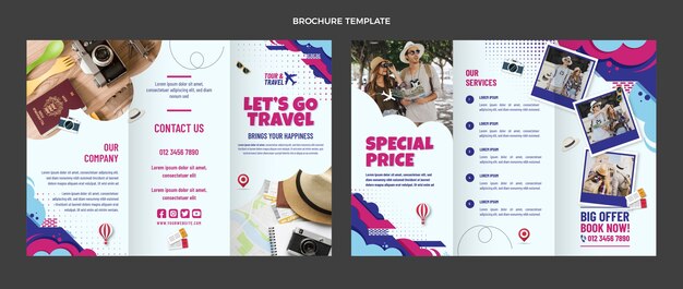 Плоский дизайн туристической брошюры
