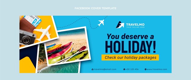 Flat design travel facebook cover