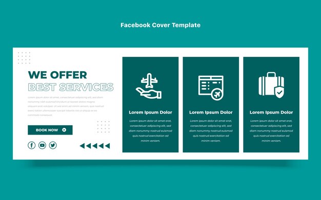 Flat design travel facebook cover