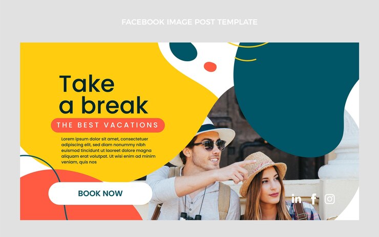 Free Vector flat design of travel facebook post