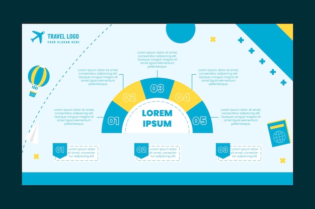 기하학적 형태와 평면 디자인 여행 infographic