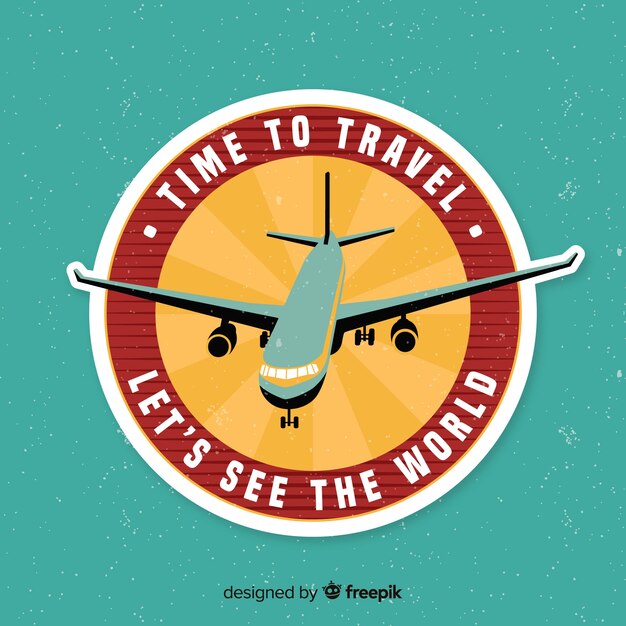 flat design travel label collection