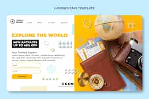 Free vector flat design travel landing page