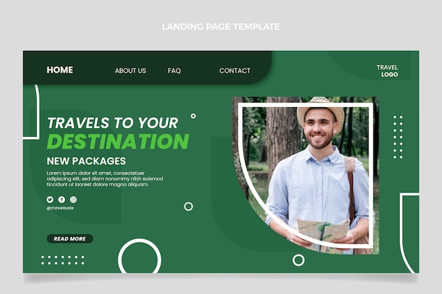 Flat design travel landing page