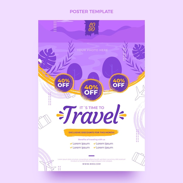 Free vector flat design travel poster