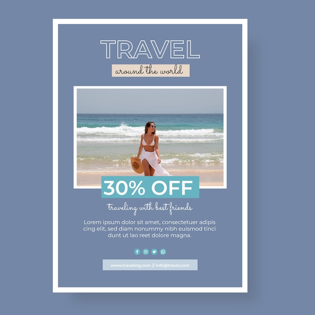 Free vector flat design travel poster