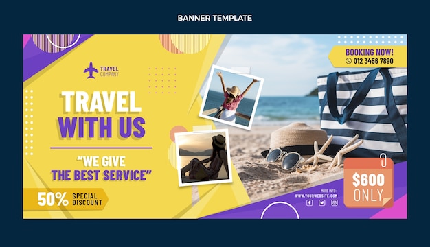 Flat design travel sale background