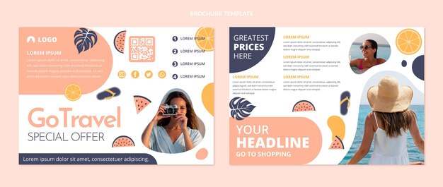 Flat design travel special offer brochure