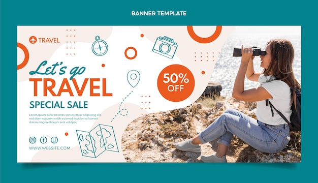 Free vector flat design travel special sale banner