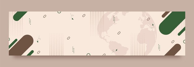 Flat design travel twitch banner template