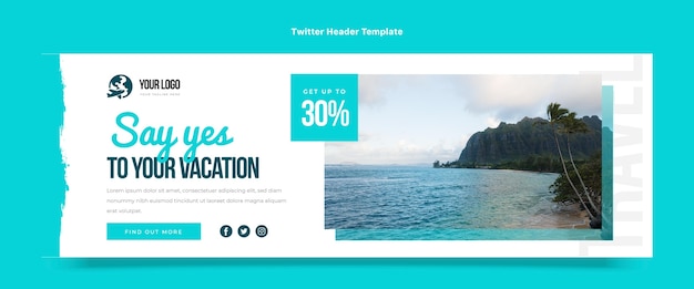 Flat design travel twitter header