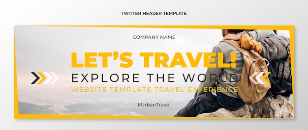 Free vector flat design travel twitter header