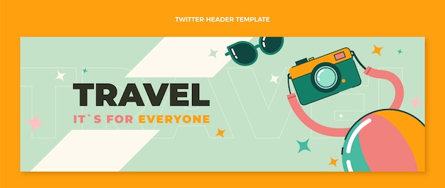 Flat design travel twitter header