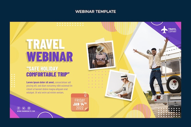 Free vector flat design travel webinar template