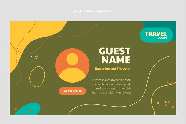 Free vector flat design travel webinar template