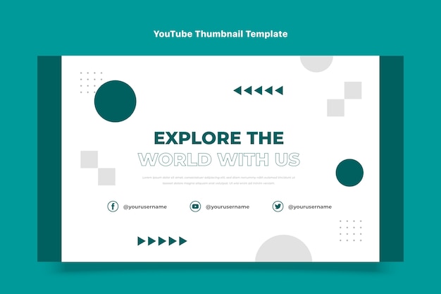 Free vector flat design travel youtube channel art