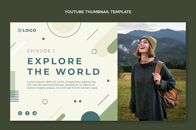 Flat design travel youtube thumbnail