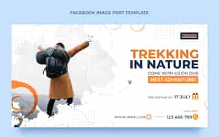 Free vector flat design trekking facebook post template