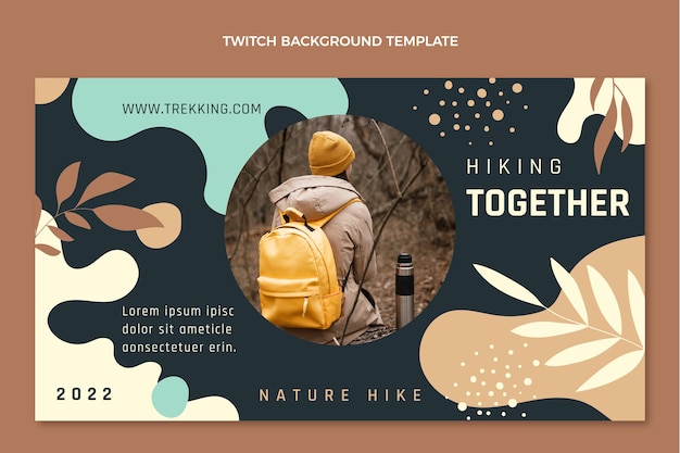 flat design trekking twitch background