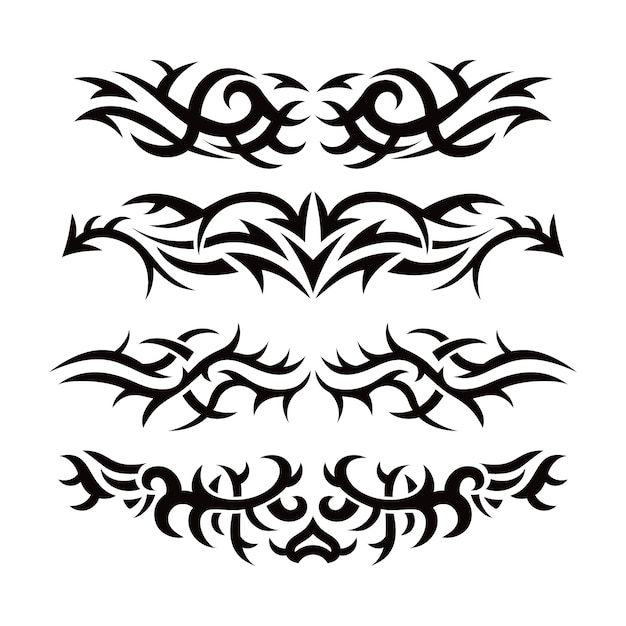 Free vector flat design tribal tattoo border element