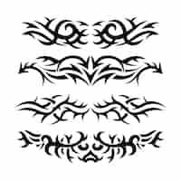 Free vector flat design tribal tattoo border element