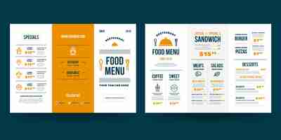 Free vector flat design  trifold menu template