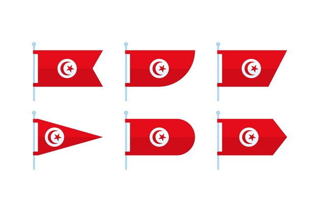 Flat design tunisia national emblems