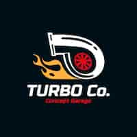 Free vector flat design turbo logo design