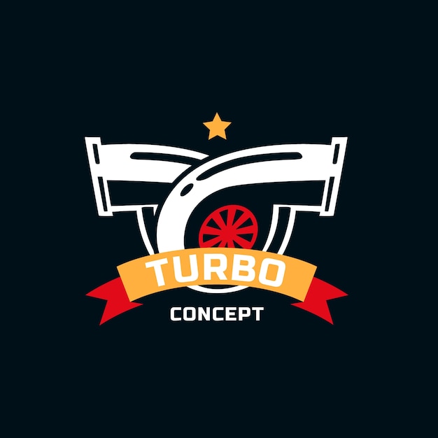 Vettore gratuito design piatto con logo turbo